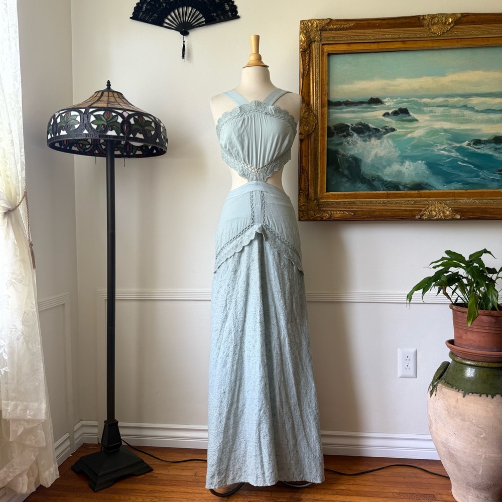 Blue Cotton Maxi Dress - Tularosa